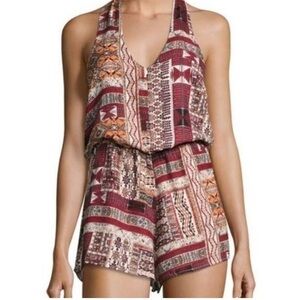 NWT Anthropologie Bishop + Young Desert Boho Print Halter Romper Multicolor Sz S